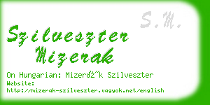 szilveszter mizerak business card